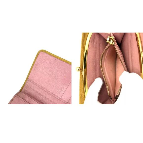 Authentic MIU MIU Madras Ribbon Leather Trifold Wallet Bicolor/3AF0677 - Picture 8 of 8